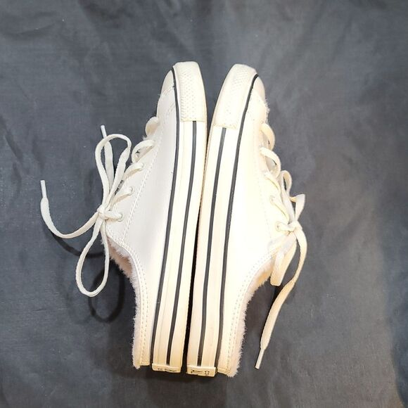 CONVERSE ALL STAR IVORY SLIP On SHOES PINK FUR INTERIOR - Picture 12 of 16